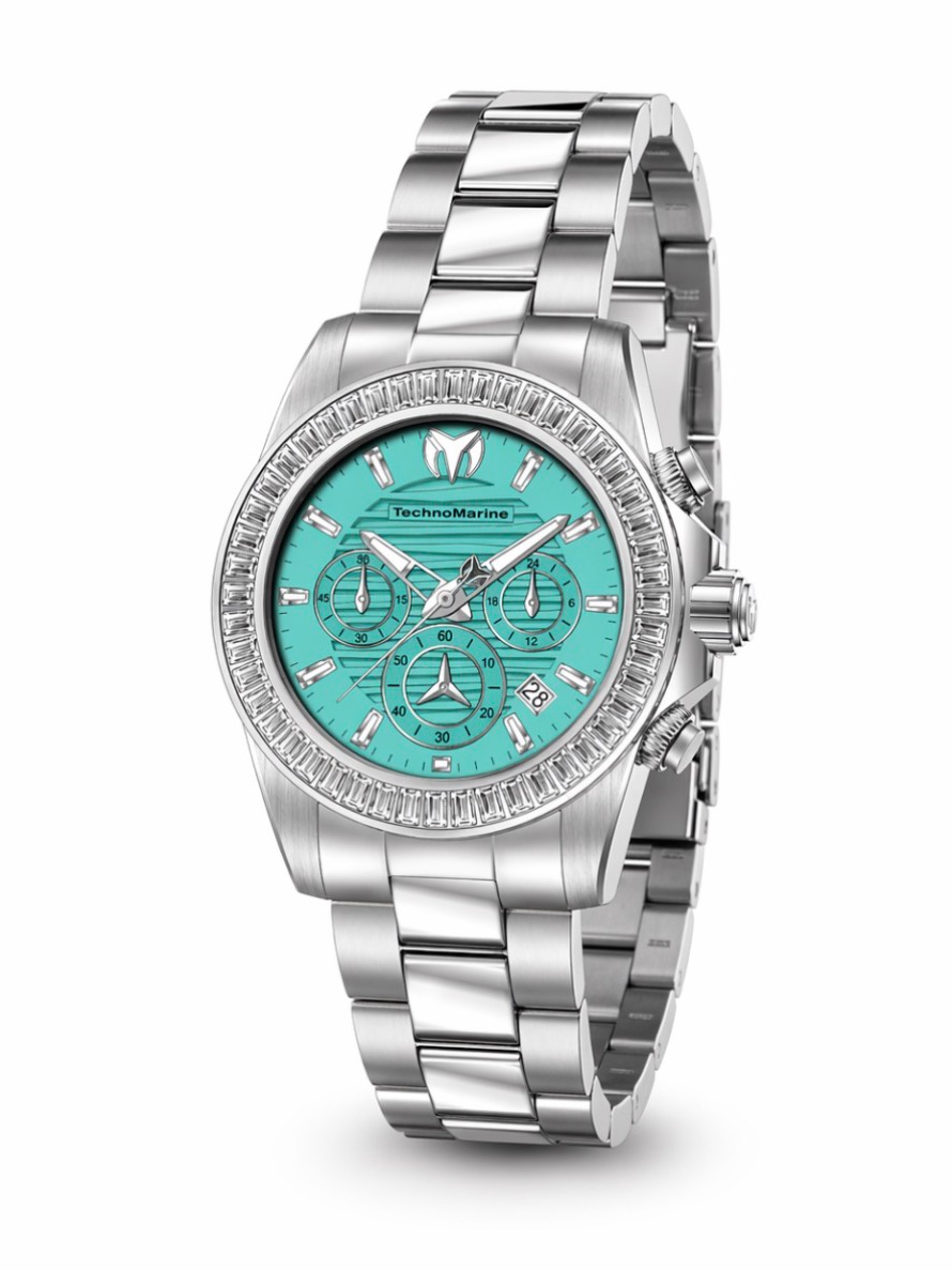 Technomarine Silver Bracelet Watch With Turquoise Dial